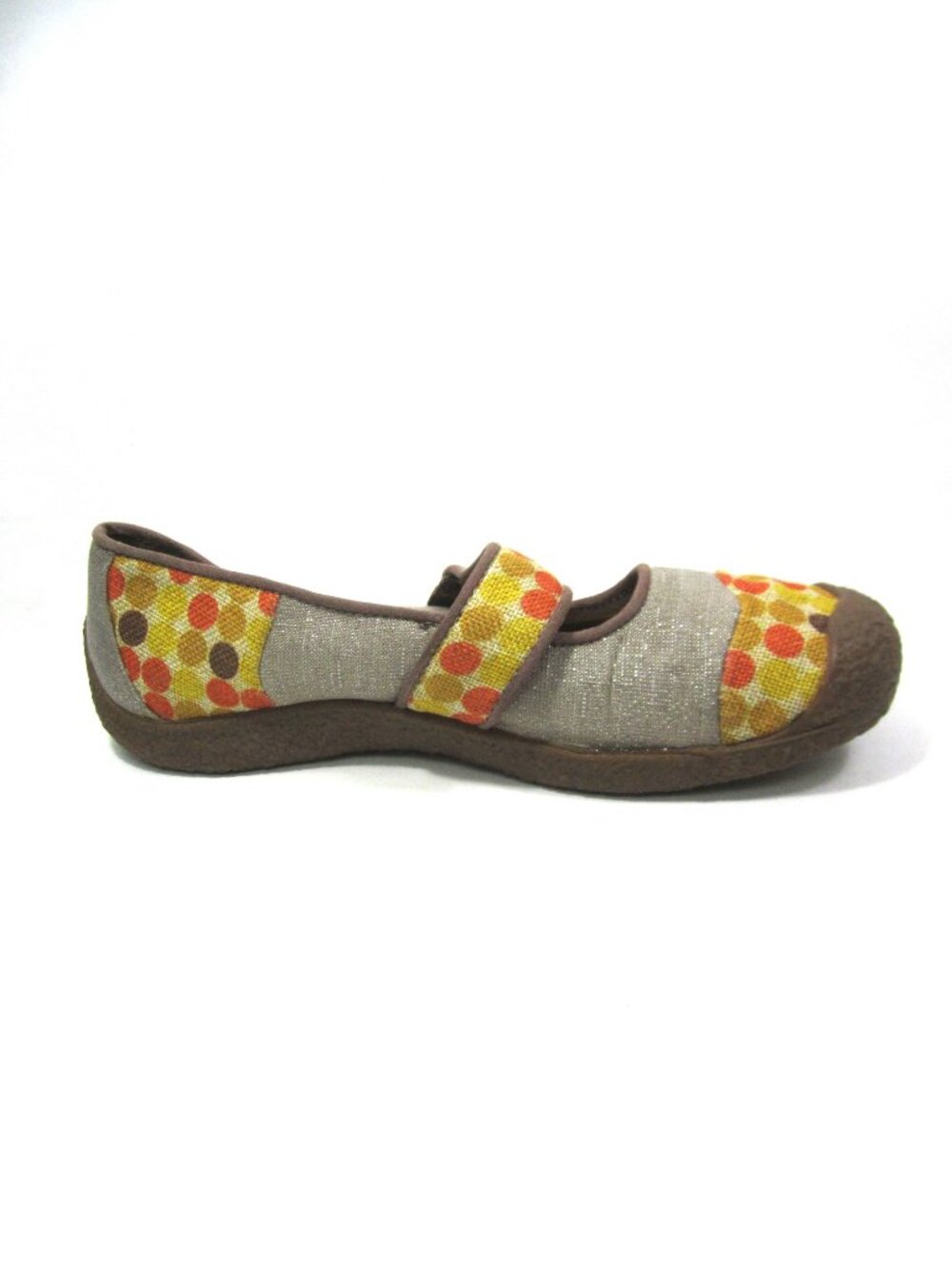 Keen Size 9.5 M Harvest Mary Jane Yellow Mustard Orange Brown Dots Metallic - Picture 2 of 10